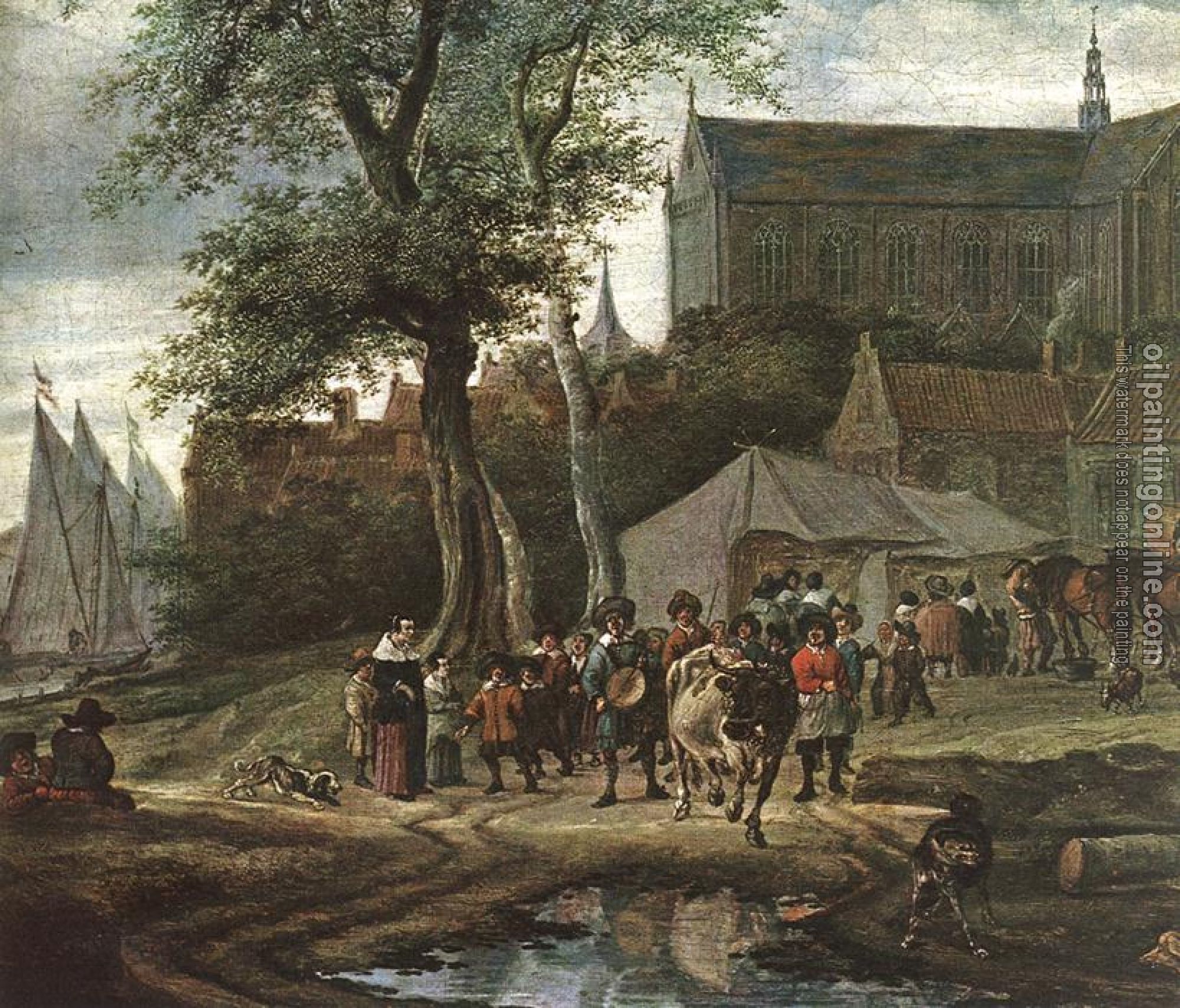 Ruysdael, Salomon van - Tavern with May Tree detail